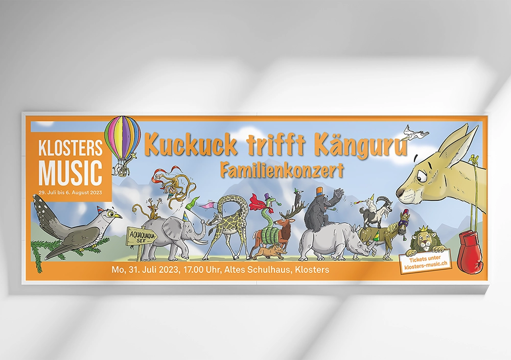 Poster illustration for classical music festival Klosters Music