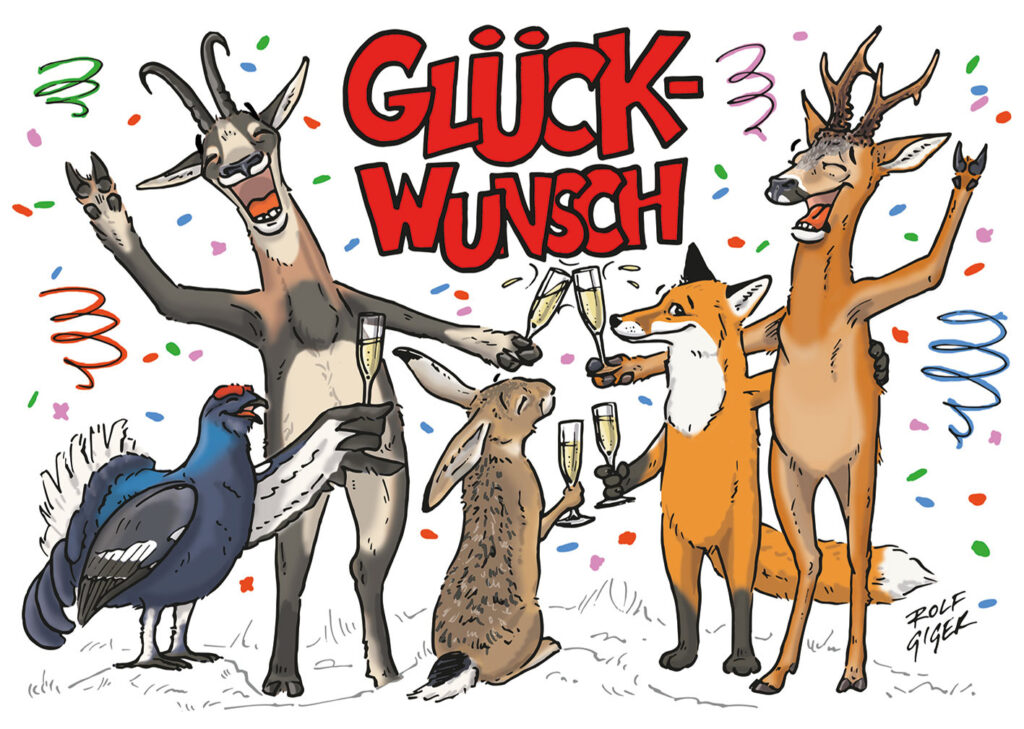 Humorvolle Tierillustration als persönliches Glückwunsch Geschenk