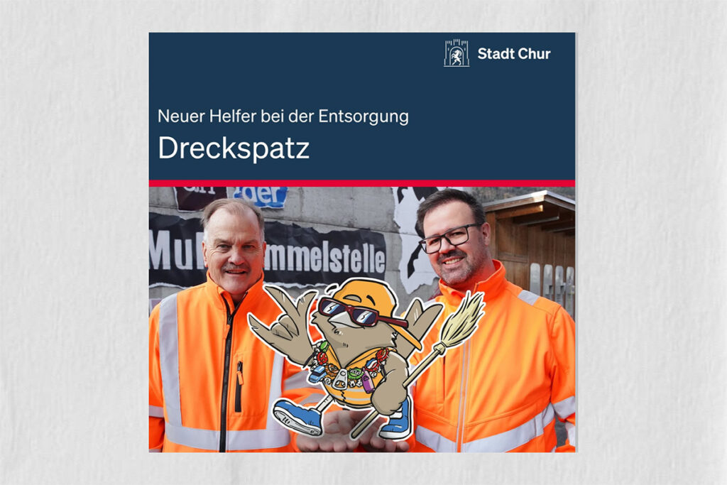 Einführung Maskottchen Dreckspatz Stadt Chur Projekt