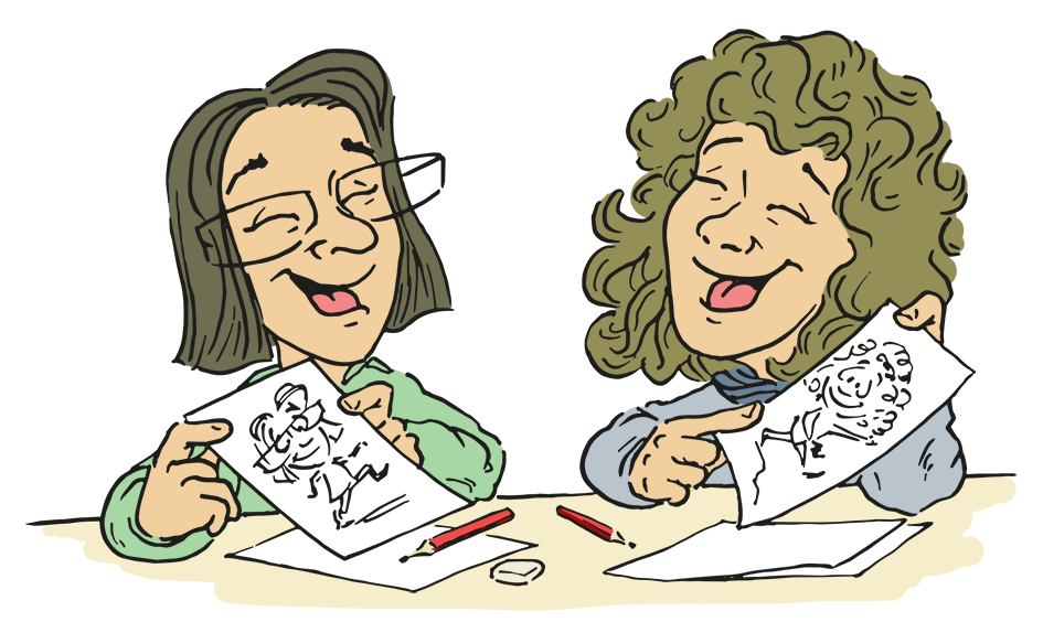 Zeichenkurs im Haus der Illustration Chur – Menschen lernen Karikatur und Illustration